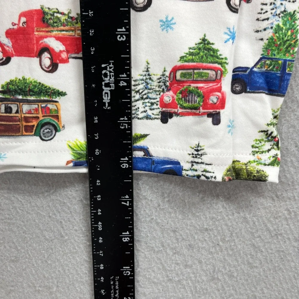 Hart + Land Pajama Set Kids 5 White Christmas Trucks Organic Pima Cotton NEW